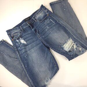 JUDY BLUE BOYFRIEND FIT JEANS WOMEN'S SIZE 11 /30 MID RISE DISTRESSED STRETCH...